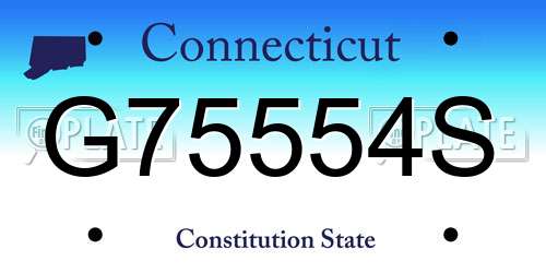 G75554S Connecticut License Plate