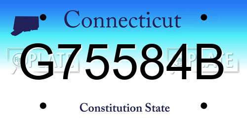 G75584B Connecticut License Plate