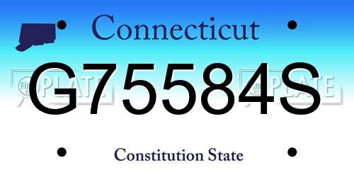 G75584S Connecticut License Plate