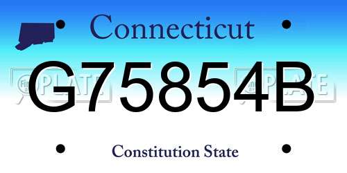 G75854B Connecticut License Plate