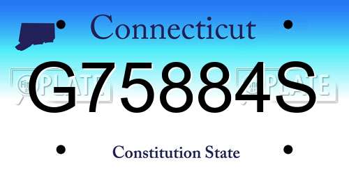G75884S Connecticut License Plate