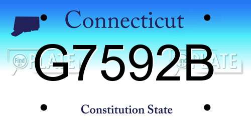 G7592B Connecticut License Plate