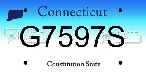 G7597S Connecticut License Plate
