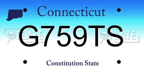 G759TS Connecticut License Plate