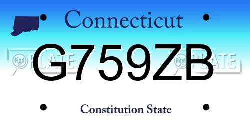 G759ZB Connecticut License Plate