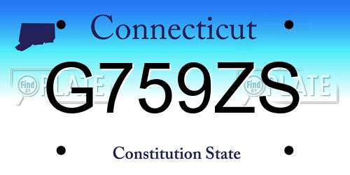 G759ZS Connecticut License Plate