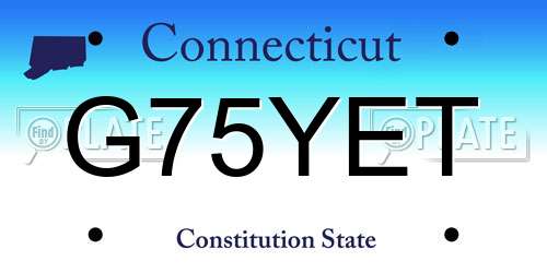 G75YET Connecticut License Plate