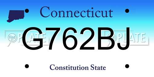 G762BJ Connecticut License Plate