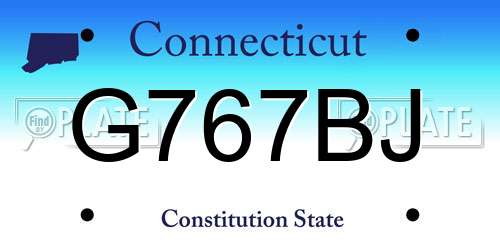G767BJ Connecticut License Plate