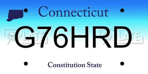 G76HRD Connecticut License Plate