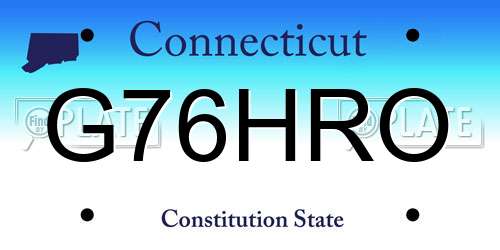 G76HRO Connecticut License Plate