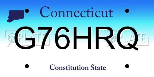 G76HRQ Connecticut License Plate