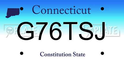 G76TSJ Connecticut License Plate