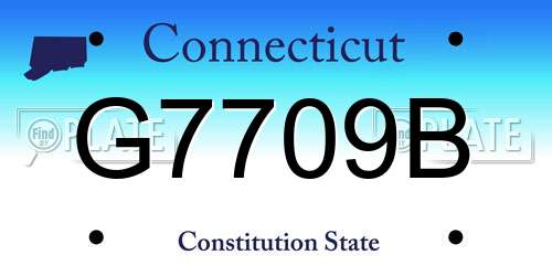 G7709B Connecticut License Plate