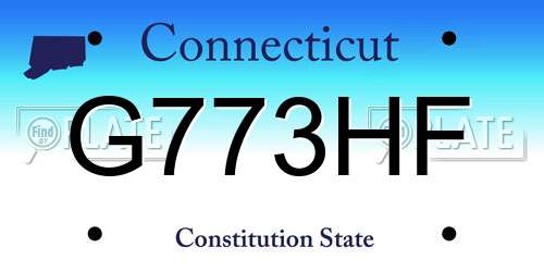 G773HF Connecticut License Plate