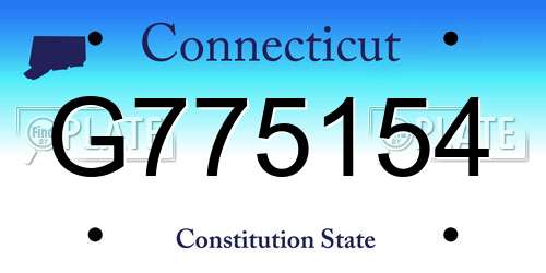 G775154 Connecticut License Plate
