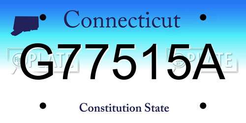 G77515A Connecticut License Plate