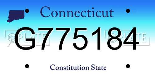 G775184 Connecticut License Plate