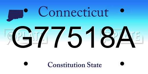 G77518A Connecticut License Plate