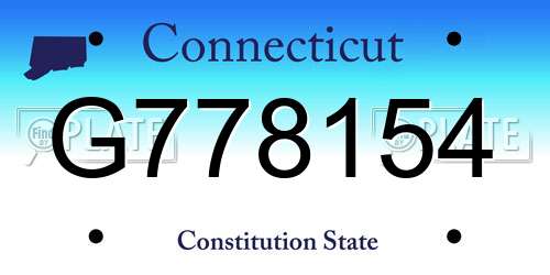 G778154 Connecticut License Plate