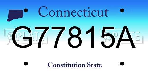 G77815A Connecticut License Plate
