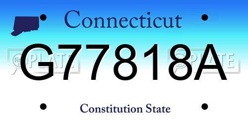 G77818A Connecticut License Plate