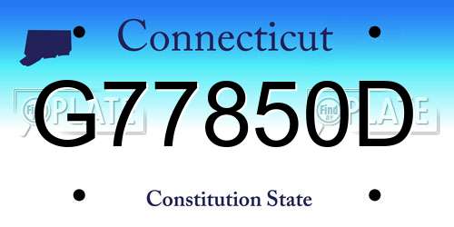 G77850D Connecticut License Plate