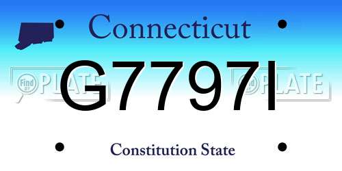 G7797I Connecticut License Plate