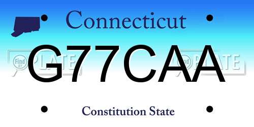 G77CAA Connecticut License Plate