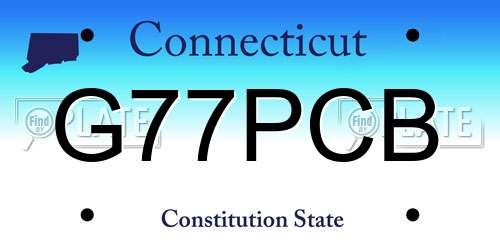 G77PCB Connecticut License Plate
