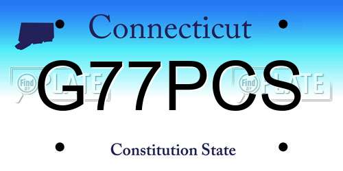 G77PCS Connecticut License Plate