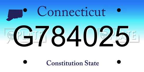 G784025 Connecticut License Plate