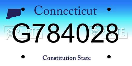 G784028 Connecticut License Plate