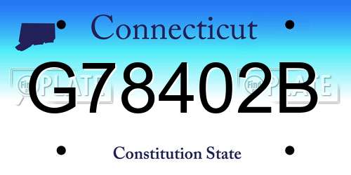 G78402B Connecticut License Plate
