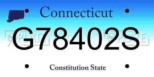 G78402S Connecticut License Plate