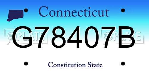 G78407B Connecticut License Plate