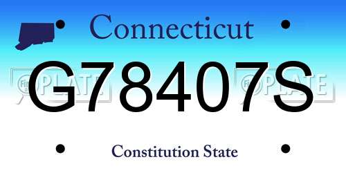 G78407S Connecticut License Plate