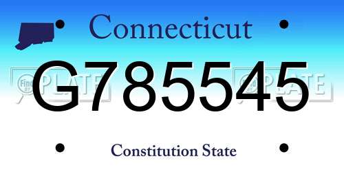 G785545 Connecticut License Plate