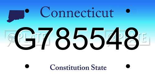 G785548 Connecticut License Plate