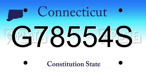 G78554S Connecticut License Plate