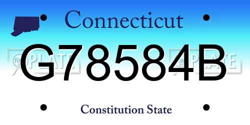 G78584B Connecticut License Plate