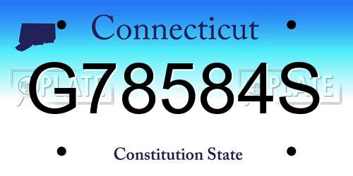 G78584S Connecticut License Plate