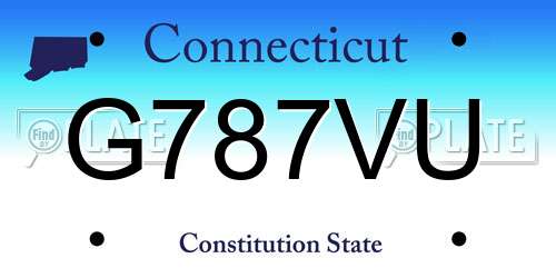 G787VU Connecticut License Plate