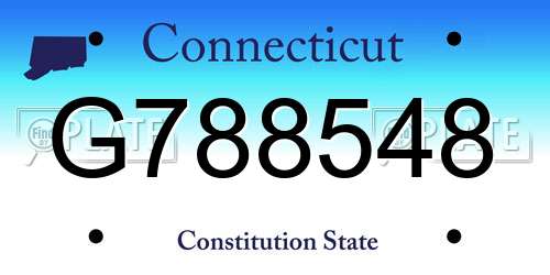 G788548 Connecticut License Plate