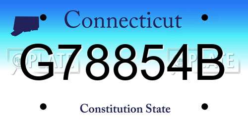 G78854B Connecticut License Plate