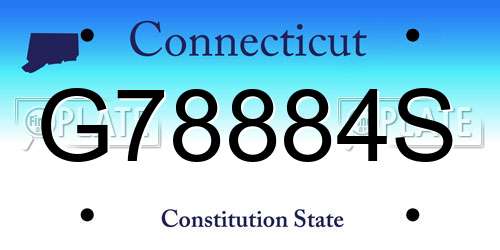 G78884S Connecticut License Plate