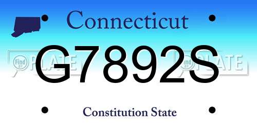 G7892S Connecticut License Plate
