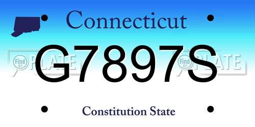 G7897S Connecticut License Plate