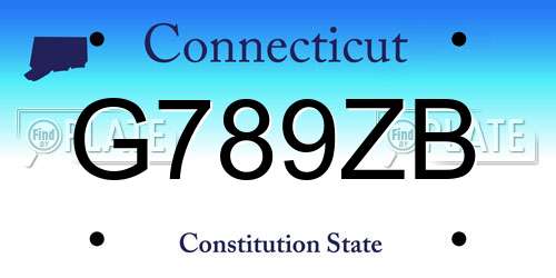 G789ZB Connecticut License Plate