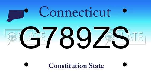 G789ZS Connecticut License Plate